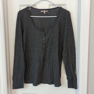 Victoria's Secret Metallic Long Sleeve Henley Top Size XL